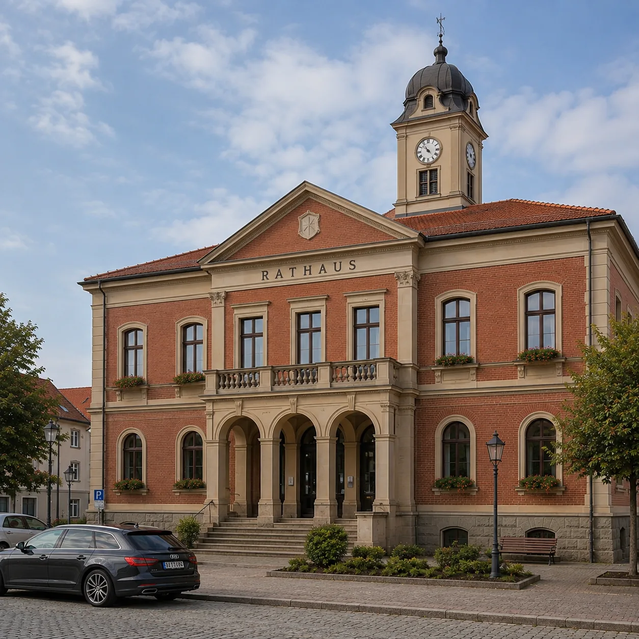 Historisches Rathaus einer deutschen Gemeinde